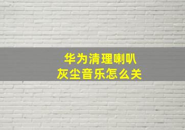 华为清理喇叭灰尘音乐怎么关