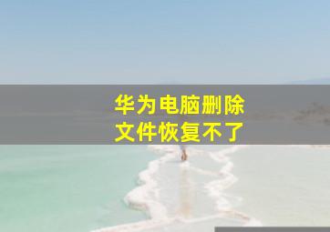 华为电脑删除文件恢复不了