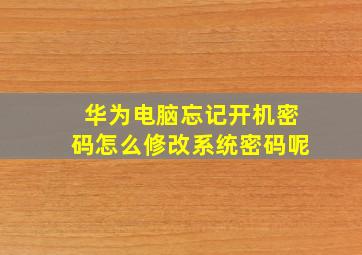 华为电脑忘记开机密码怎么修改系统密码呢