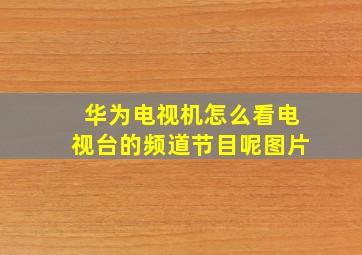 华为电视机怎么看电视台的频道节目呢图片