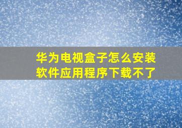 华为电视盒子怎么安装软件应用程序下载不了