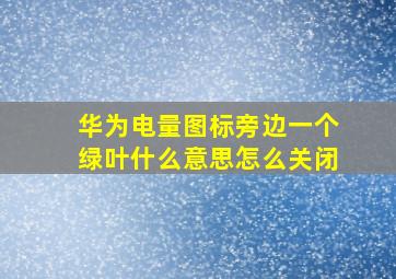 华为电量图标旁边一个绿叶什么意思怎么关闭