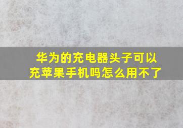 华为的充电器头子可以充苹果手机吗怎么用不了