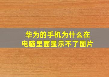 华为的手机为什么在电脑里面显示不了图片