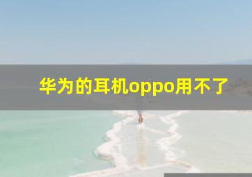 华为的耳机oppo用不了