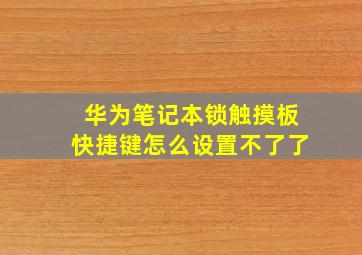 华为笔记本锁触摸板快捷键怎么设置不了了