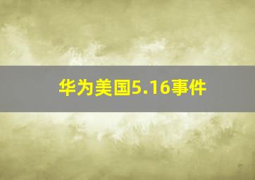 华为美国5.16事件