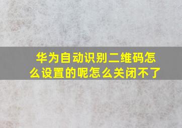 华为自动识别二维码怎么设置的呢怎么关闭不了