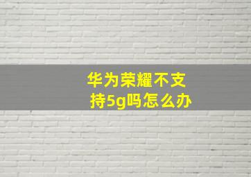 华为荣耀不支持5g吗怎么办