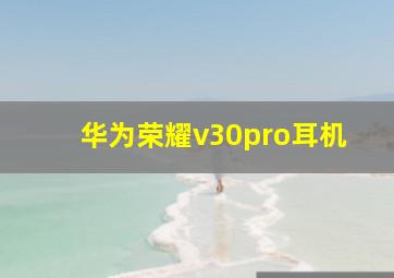 华为荣耀v30pro耳机