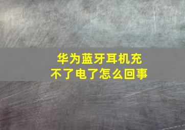 华为蓝牙耳机充不了电了怎么回事