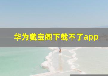 华为藏宝阁下载不了app