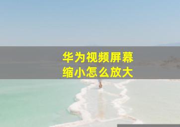 华为视频屏幕缩小怎么放大