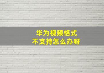 华为视频格式不支持怎么办呀