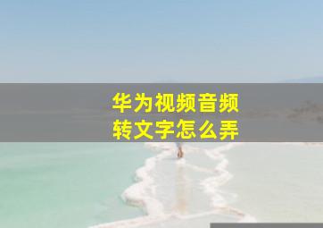 华为视频音频转文字怎么弄