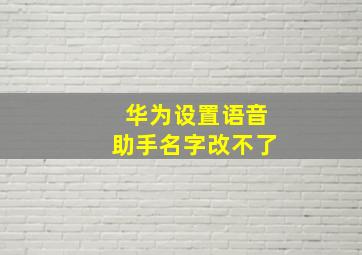 华为设置语音助手名字改不了