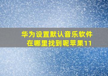 华为设置默认音乐软件在哪里找到呢苹果11