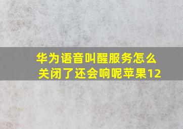 华为语音叫醒服务怎么关闭了还会响呢苹果12