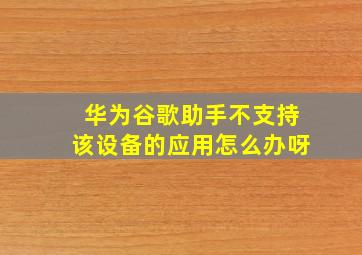 华为谷歌助手不支持该设备的应用怎么办呀