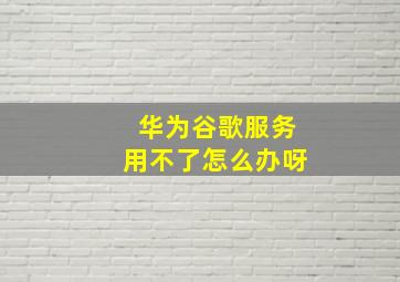 华为谷歌服务用不了怎么办呀