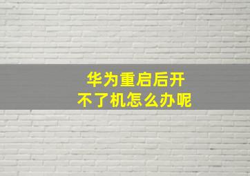 华为重启后开不了机怎么办呢