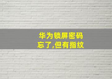 华为锁屏密码忘了,但有指纹