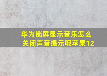 华为锁屏显示音乐怎么关闭声音提示呢苹果12