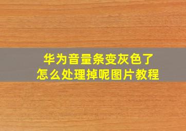 华为音量条变灰色了怎么处理掉呢图片教程