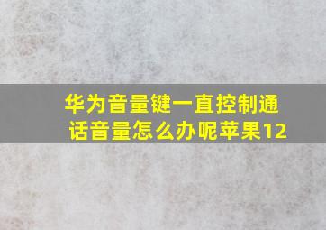 华为音量键一直控制通话音量怎么办呢苹果12