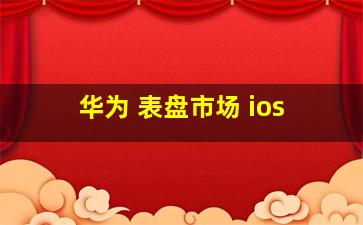 华为 表盘市场 ios