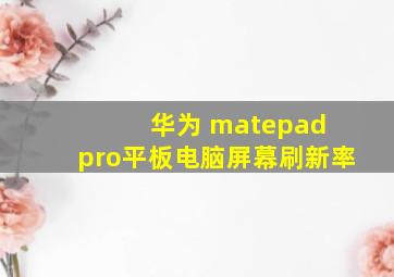 华为 matepad pro平板电脑屏幕刷新率