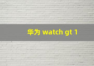 华为 watch gt 1