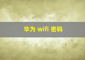 华为 wifi 密码