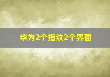 华为2个指纹2个界面