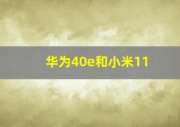 华为40e和小米11