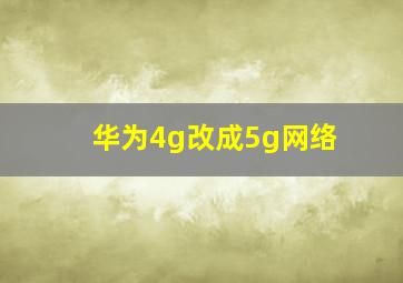 华为4g改成5g网络