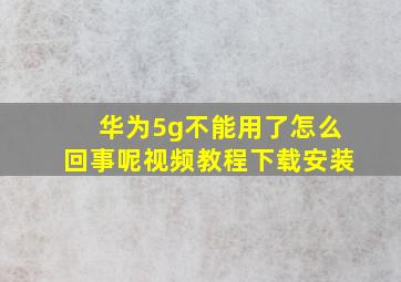 华为5g不能用了怎么回事呢视频教程下载安装