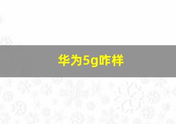 华为5g咋样