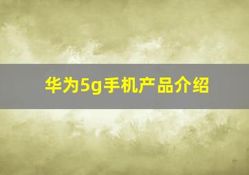 华为5g手机产品介绍