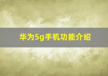 华为5g手机功能介绍