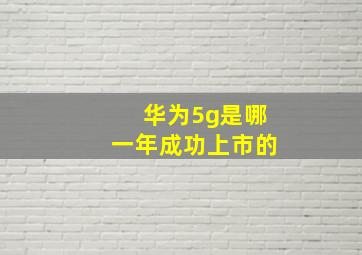 华为5g是哪一年成功上市的