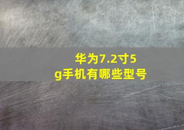 华为7.2寸5g手机有哪些型号