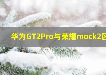 华为GT2Pro与荣耀mock2区别