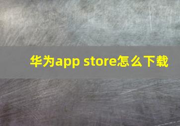 华为app store怎么下载