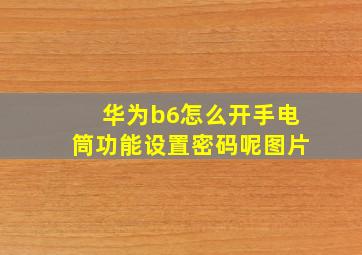 华为b6怎么开手电筒功能设置密码呢图片