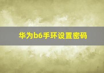 华为b6手环设置密码