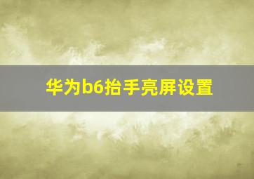 华为b6抬手亮屏设置