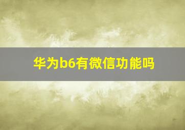 华为b6有微信功能吗