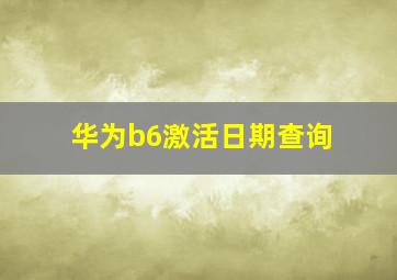 华为b6激活日期查询