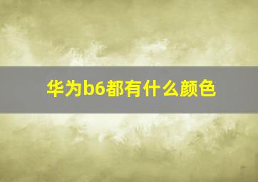 华为b6都有什么颜色